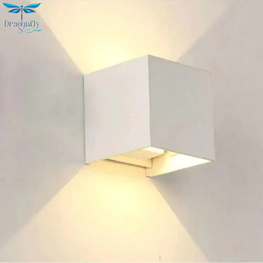12W Dimmable Cob Modern Brief Cube Adjustable Surface Mounted Led Wall Lamp Outdoor Waterproof