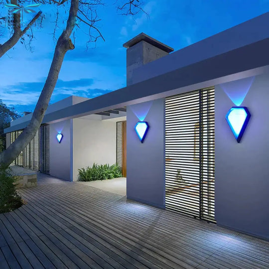 12W Outdoor Waterproof Ip65 Diamond Led Wall Light Porch Garden Lamps &amp; Indoor Bedroom Living Room