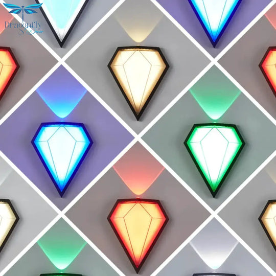 12W Outdoor Waterproof Ip65 Diamond Led Wall Light Porch Garden Lamps &amp; Indoor Bedroom Living Room