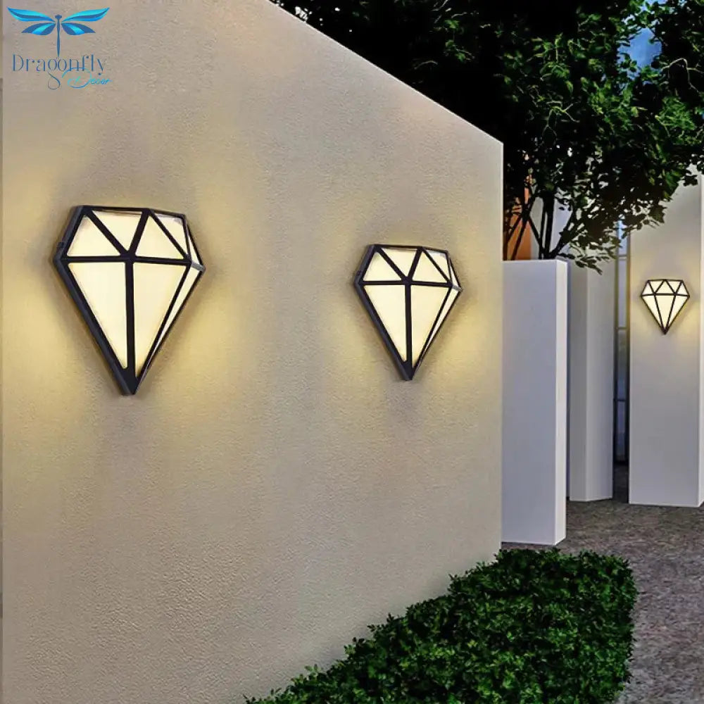 12W Outdoor Waterproof Ip65 Diamond Led Wall Light Porch Garden Lamps &amp; Indoor Bedroom Living Room