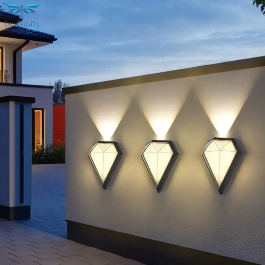 12W Outdoor Waterproof Ip65 Diamond Led Wall Light Porch Garden Lamps &amp; Indoor Bedroom Living Room