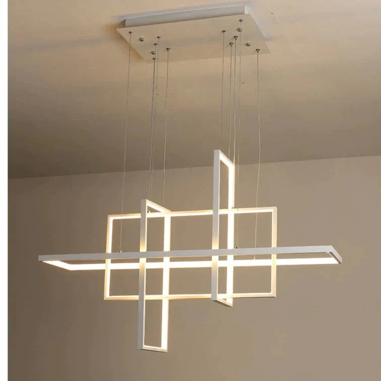 Rectangular Lamp Creative Art Geometric Chandelier Modern Simple Living Room Bedroom Dining Lamps