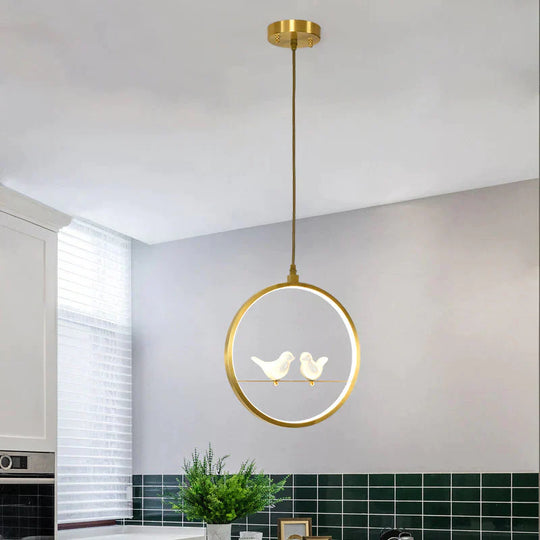 All Copper Pole Simple Restaurant Led Chandelier Nordic Post Modern Creative Bar Lamp H65 Brass