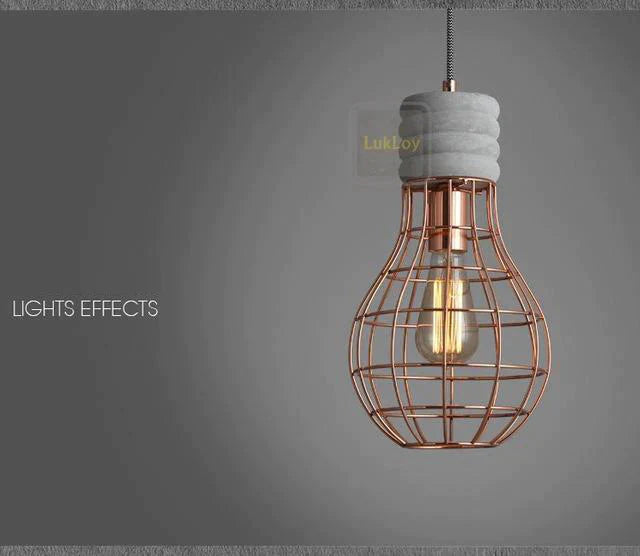 Pendant Lamp Light Creative Modern Concrete Cement Frames Lighting Drop Lights For Dining Living