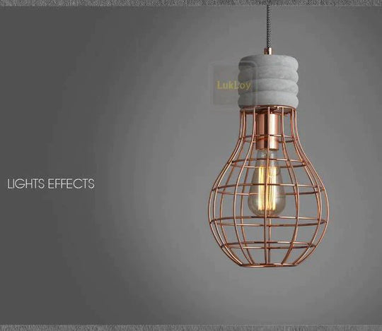 Pendant Lamp Light Creative Modern Concrete Cement Frames Lighting Drop Lights For Dining Living