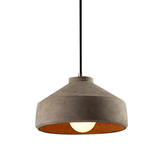 Adele - Industrial 1 Light Cement Pendant Lighting Adjustable Cord Grey