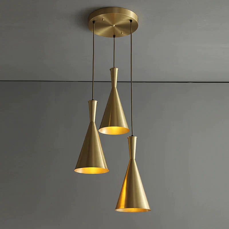 Bedroom Bedside Copper Personality Simple Cafe Bar Single Head Three Restaurant Chandelier Pendant