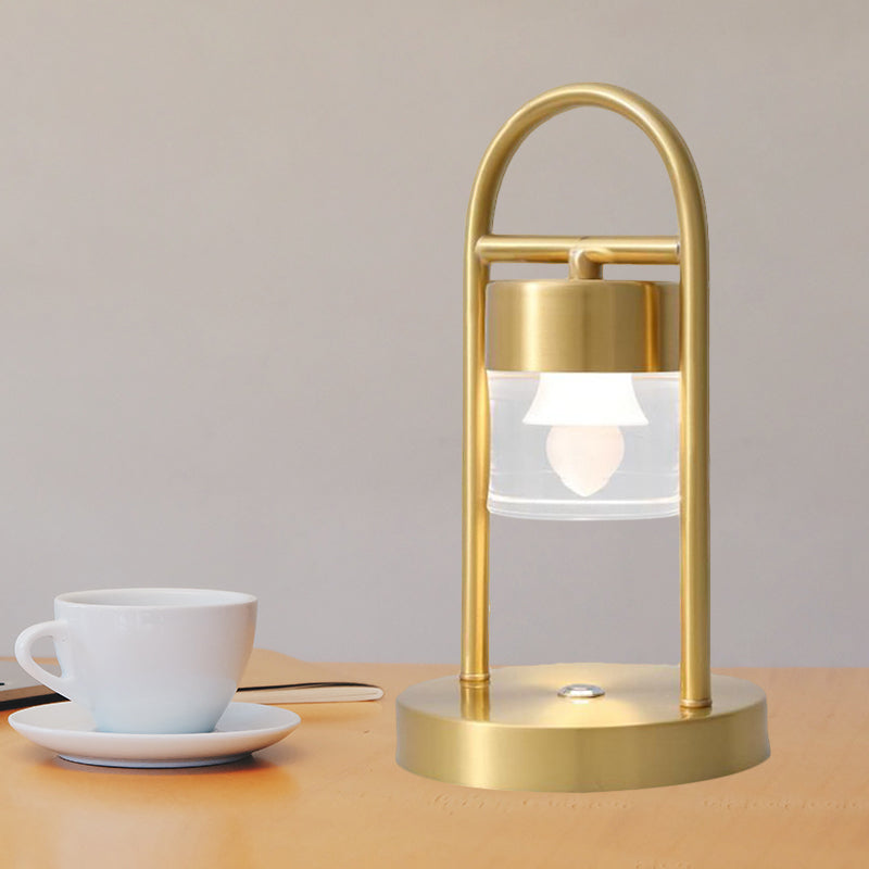 Nusakan - Simplicity Clear Glass Led Desk Light With U - Shaped Metal Frame Gold