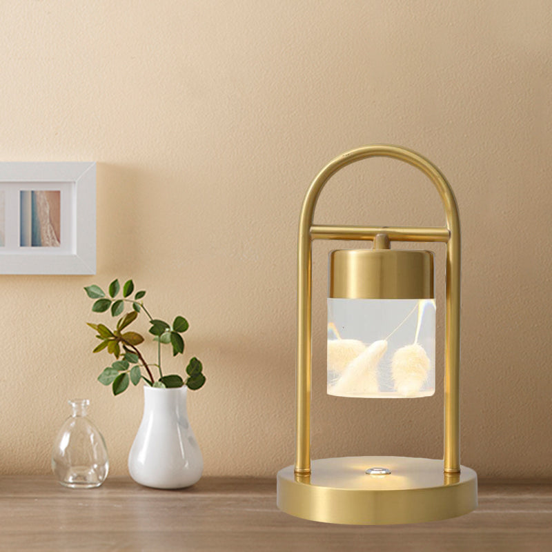 Nusakan - Simplicity Clear Glass Led Desk Light With U - Shaped Metal Frame Gold
