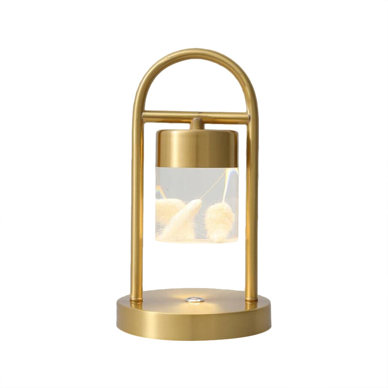 Nusakan - Simplicity Clear Glass Led Desk Light With U - Shaped Metal Frame Gold