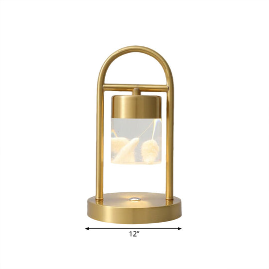Nusakan - Simplicity Clear Glass Led Desk Light With U - Shaped Metal Frame Gold