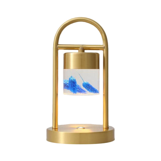 Nusakan - Simplicity Clear Glass Led Desk Light With U - Shaped Metal Frame Gold
