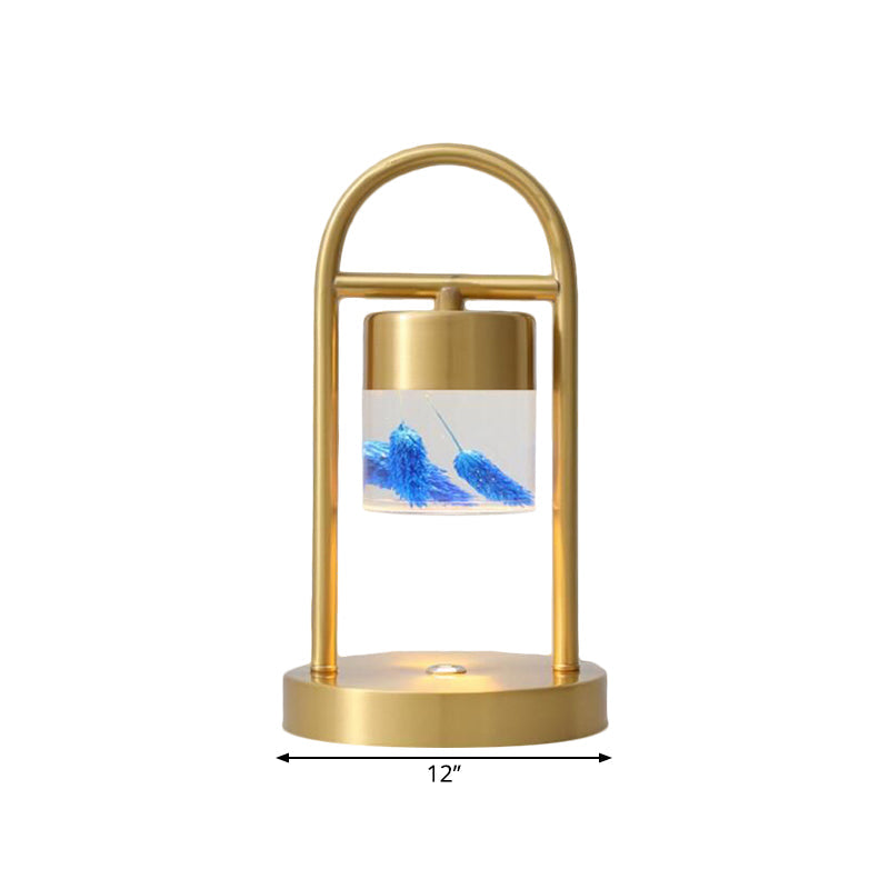 Nusakan - Simplicity Clear Glass Led Desk Light With U - Shaped Metal Frame Gold