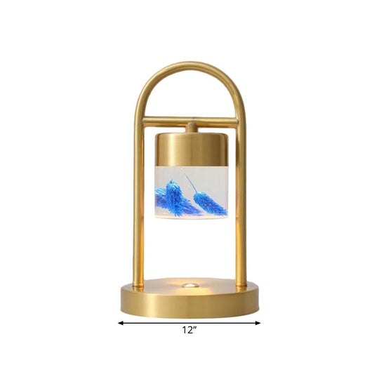 Nusakan - Simplicity Clear Glass Led Desk Light With U - Shaped Metal Frame Gold