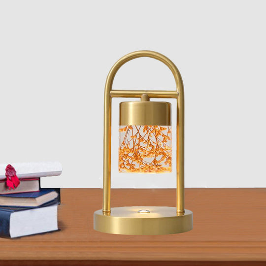 Nusakan - Simplicity Clear Glass Led Desk Light With U - Shaped Metal Frame Gold