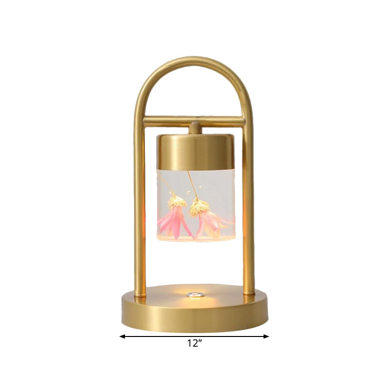 Nusakan - Simplicity Clear Glass Led Desk Light With U - Shaped Metal Frame Gold