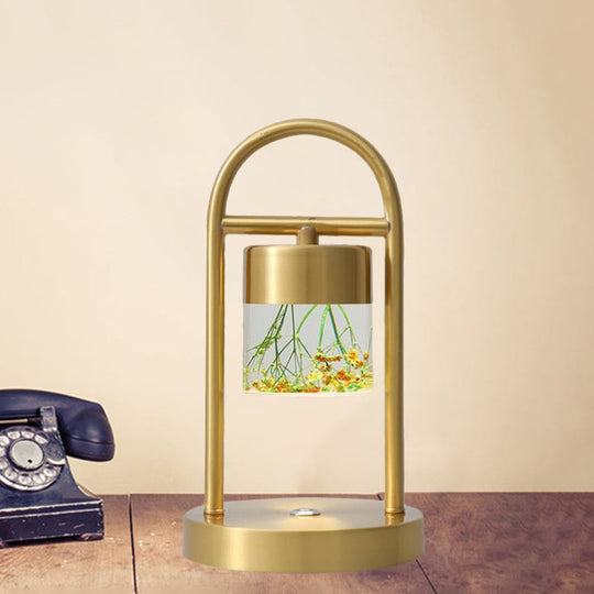 Nusakan - Simplicity Clear Glass Led Desk Light With U - Shaped Metal Frame Gold