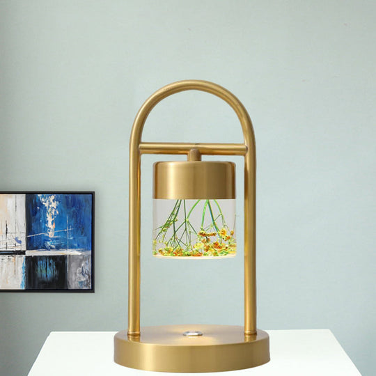 Nusakan - Simplicity Clear Glass Led Desk Light With U - Shaped Metal Frame Gold