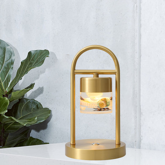 Nusakan - Simplicity Clear Glass Led Desk Light With U - Shaped Metal Frame Gold