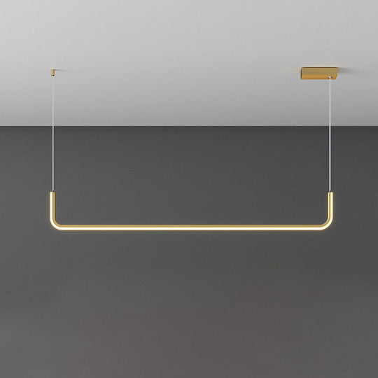 Lyla - Black/Gold Linear Pendant: Simple Led Multi Ceiling Light