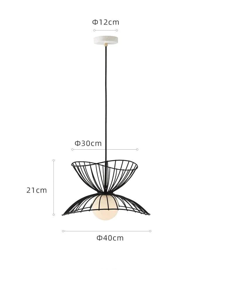 Simple Modern Restaurant Personalized Iron Art Chandelier Black Pendant