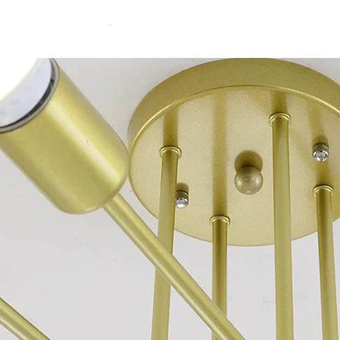 Nordic Creative Iron Ceiling Lamp 6 Head 8 Pole Bedroom Rental Room Economy Simple Living Pendant