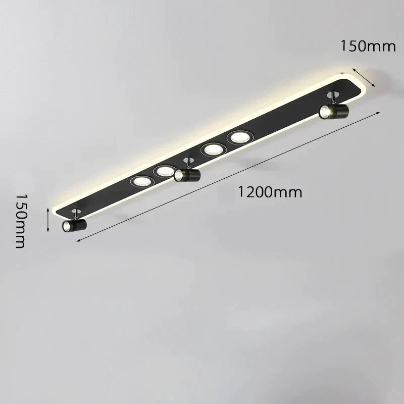 Creative Spotlight Led Ceiling Lamp Living Room Cloakroom Nordic Minimalist Strip Black / L120Cm -