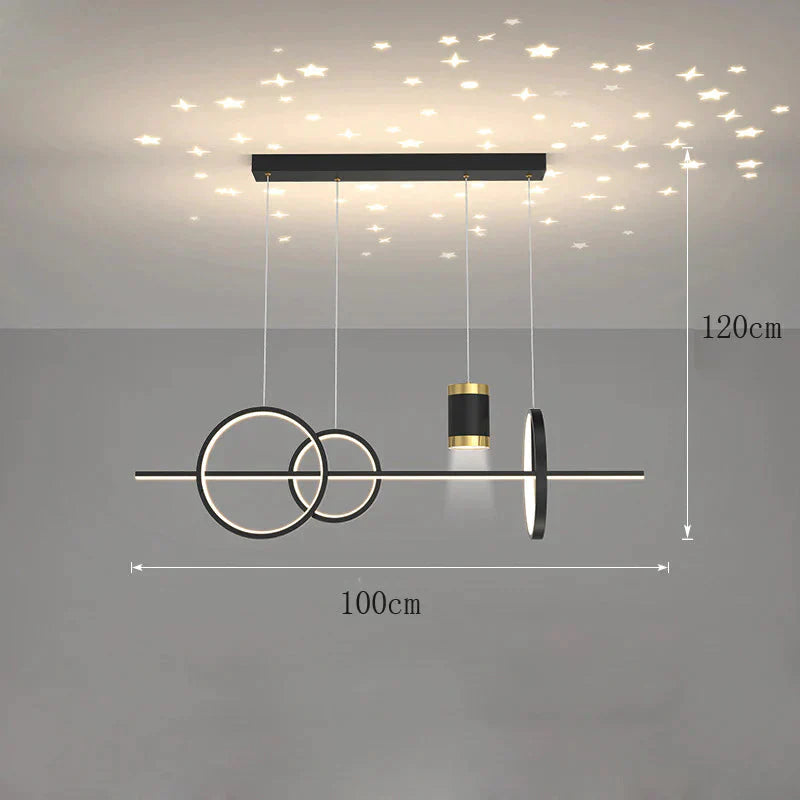 Dining Light Luxury Chandelier Modern Simple Long Room Table Bar Designer Creative Starry Sky Lamps