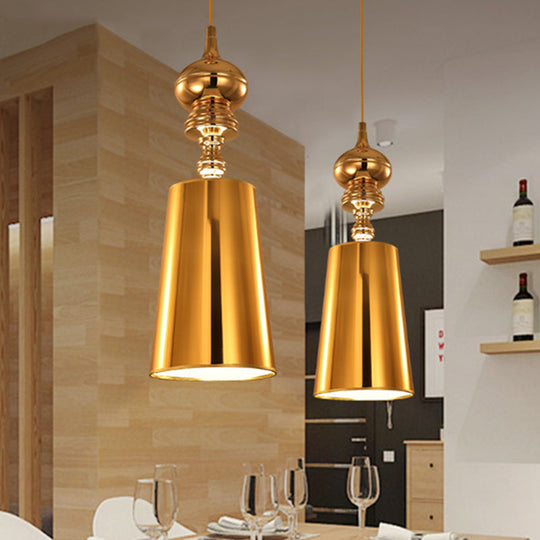 Ilaria - Metal Cone Pendulum Light Simplicity 1 Head Hanging Pendant In Silver/Gold 6/8/10 Wide