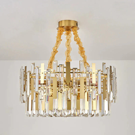 Clear Gold Crystal Hanging Pendant Chandeliers Ceiling Light