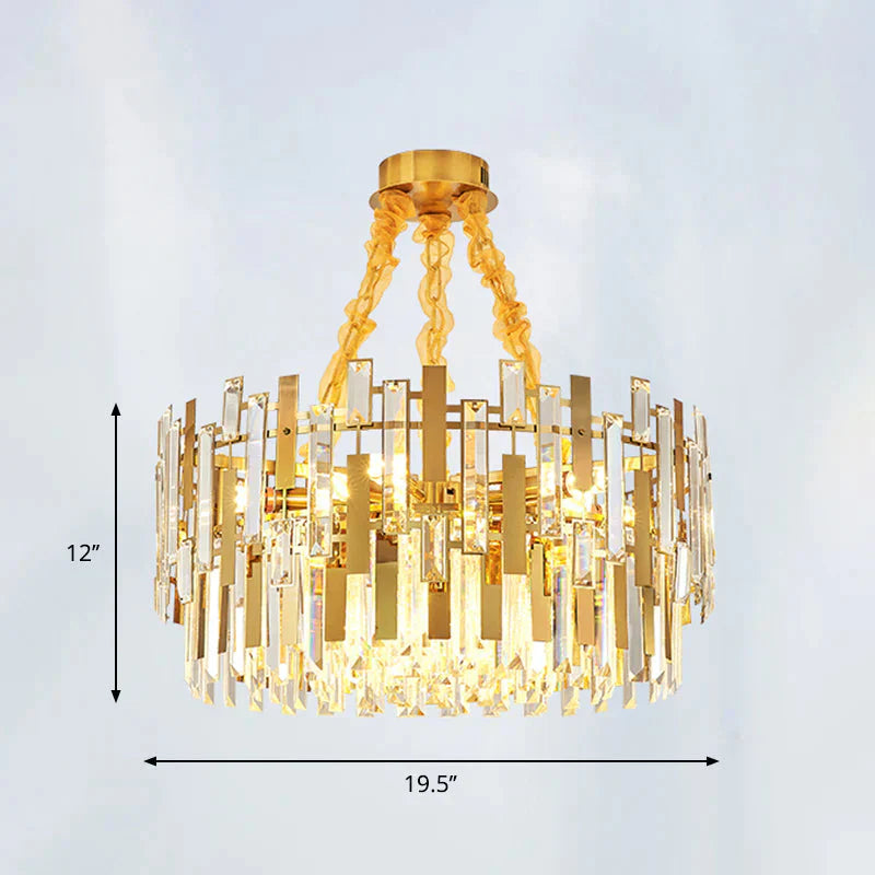 Clear Gold Crystal Hanging Pendant Chandeliers Ceiling Light