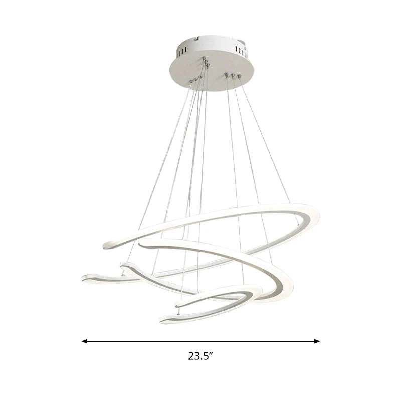 C Ring Dining Room Chandelier Acrylic Led 1/2/3 Light Postmodern Ceiling Pendant In