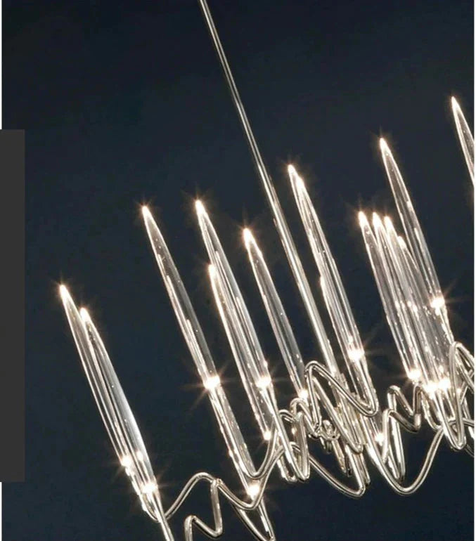 Light Luxury Golden Restaurant Chandelier Acrylic Strip Pendant