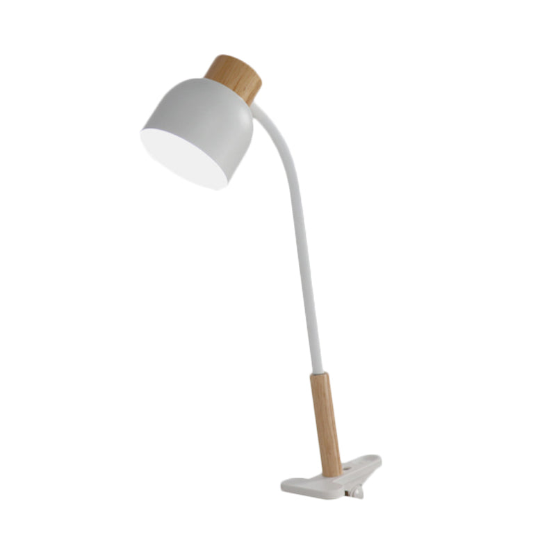 Aldhibah - Nordic Style Studio Clamp Desk Lamp: Green/White &amp; Wood Flexible Arm