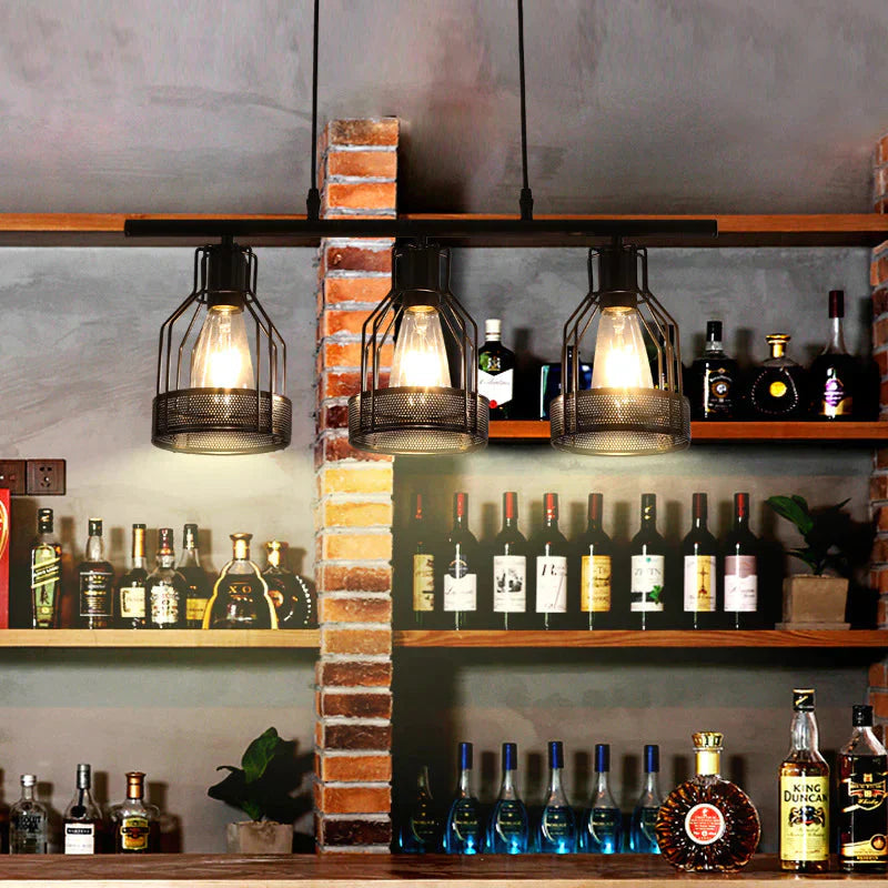 Industrial Style Creative Living Room Dining Bar Table Chandelier American Retro Iron Lamp Multi