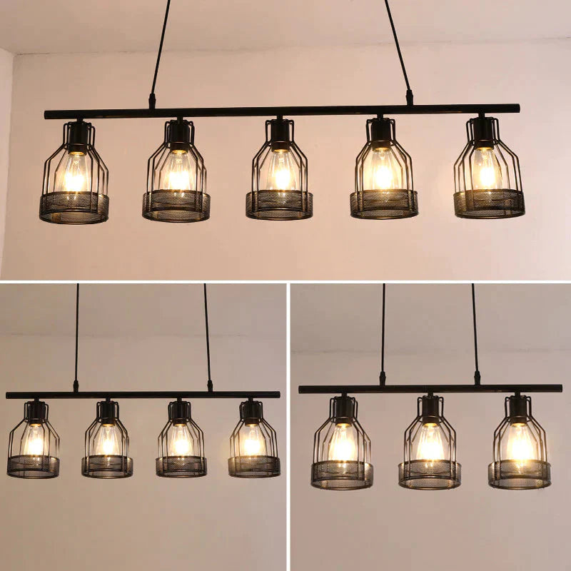 Industrial Style Creative Living Room Dining Bar Table Chandelier American Retro Iron Lamp Multi