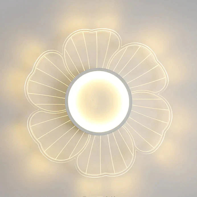 Simple Modern Led Creative Personality Flower Ceiling Lamp Acrylic Bedroom Study Warm Lamps