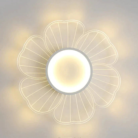 Simple Modern Led Creative Personality Flower Ceiling Lamp Acrylic Bedroom Study Warm Lamps