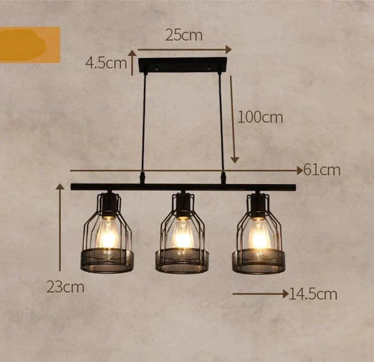 Industrial Style Creative Living Room Dining Bar Table Chandelier American Retro Iron Lamp Multi