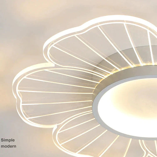 Simple Modern Led Creative Personality Flower Ceiling Lamp Acrylic Bedroom Study Warm Lamps