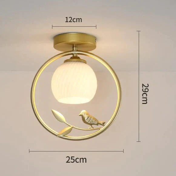 Northern Europe Led Corridor Bird Ceiling Lamp B Gold