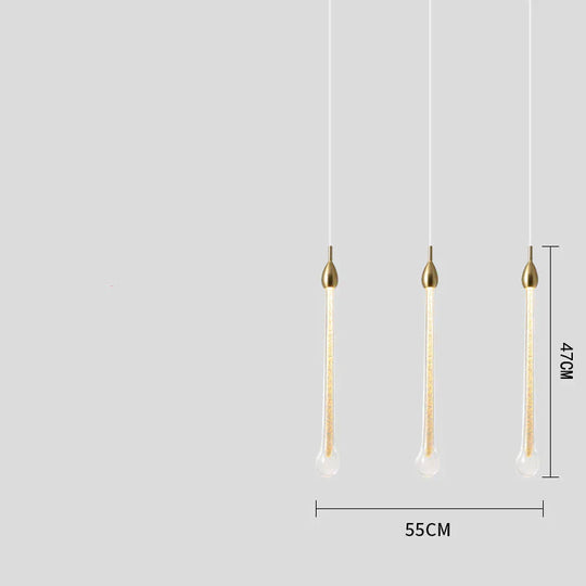 Stair Lamp Hanging Wire Drop Glass Chandelier Simple Duplex Building Jump Floor Bar Combination