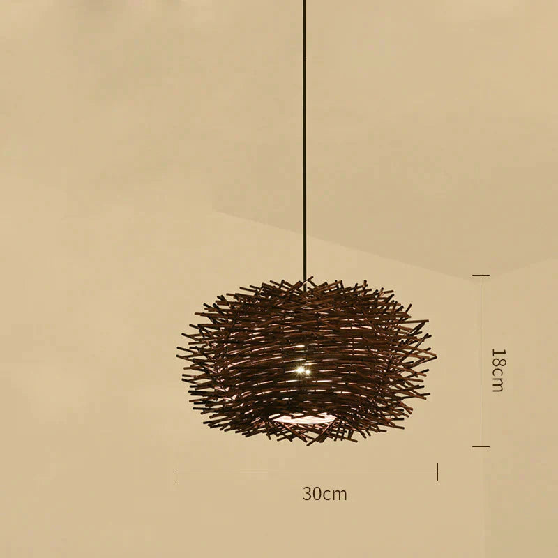 Bamboo Rattan Chandelier Restaurant Homestay Creative Bar Lamp Coffee / Dia30Cm Led Light Source