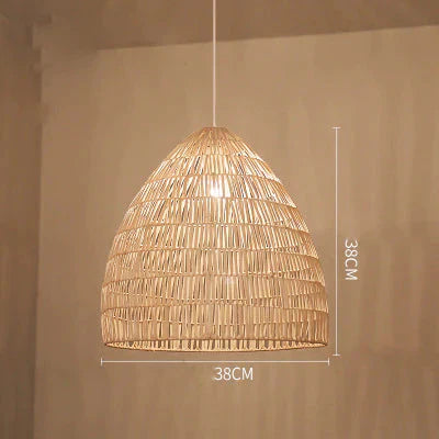 Modern Creative Simple Pastoral Study Led Living Room Rattan Chandelier As Show / A With Light