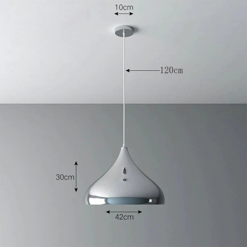 Creative Chandelier Modern Light Luxury Restaurant Simple Single Head Three Silver Bar Milk Tea