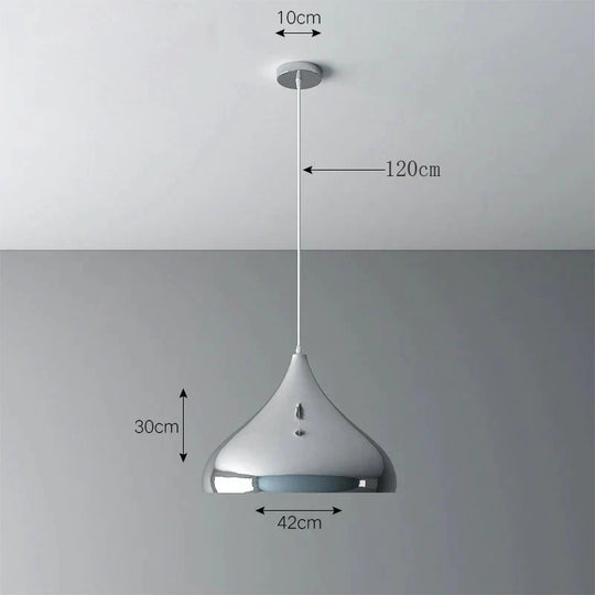 Creative Chandelier Modern Light Luxury Restaurant Simple Single Head Three Silver Bar Milk Tea