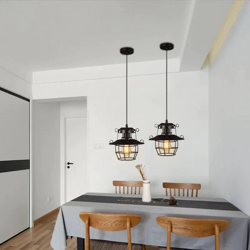 Restaurant Bar Wrought Iron Chandelier Retro Aisle Stairs Cafe Lamps Pendant
