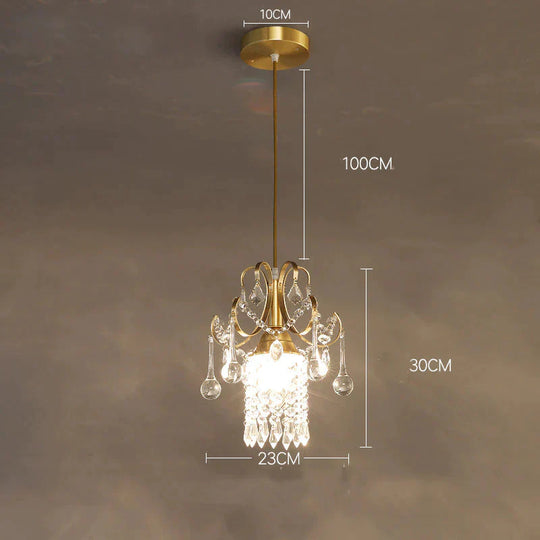 Light Luxury Small Chandelier Single Head Crystal Dining Room American Bar Porch Corridor