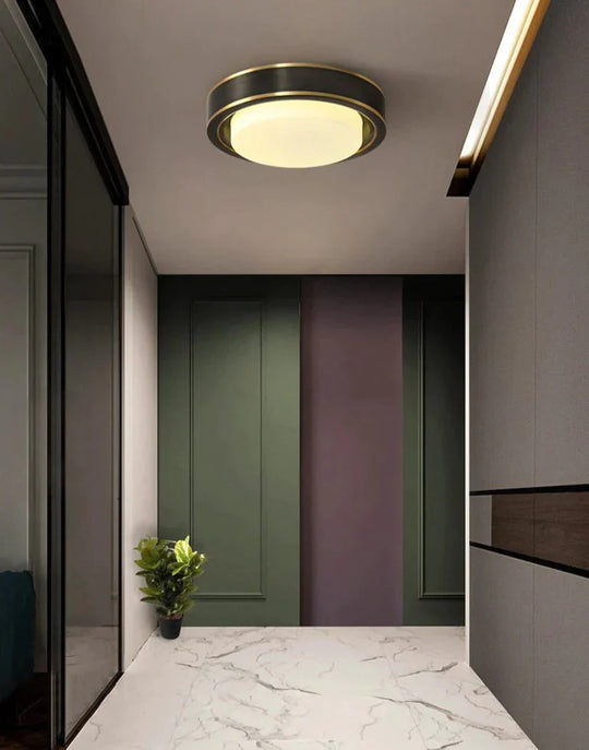 Simple Modern Room Living Black Copper Ceiling Lamp