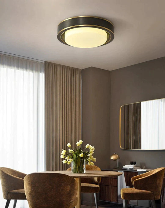 Simple Modern Room Living Black Copper Ceiling Lamp